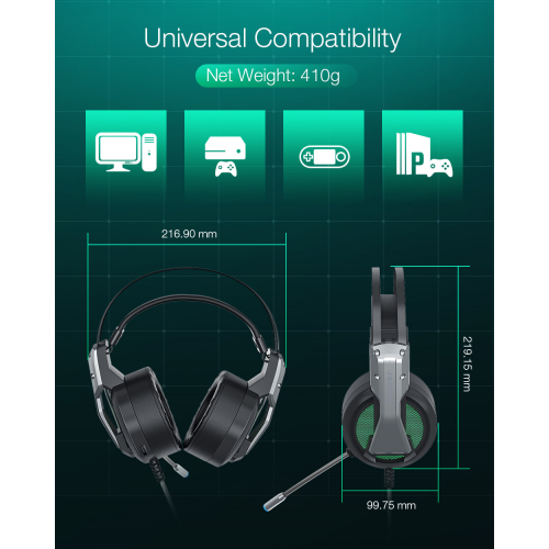 BlitzWolf USB Port Virtual Surround Sound RGB Gaming Headphone with ...