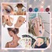 LUCKYFINE 24 Colors Glitter Tattoo Kit with 12 Stencils 