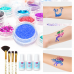 LUCKYFINE 24 Colors Glitter Tattoo Kit with 12 Stencils 