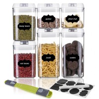 6 Pcs Airtight BPA Free Food Storage Containers With Measuring Spoon & 10 Labels