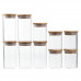 10 Pcs Glass Canister Set with Bamboo Lids 200ml&300ml