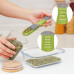 Airtight Glass Storage Jar 5 Set with Bamboo Wooden Lids and Green Spoon Airtight Glass Storage Jar 5 Set with Bamboo Wooden Lids and Green Spoon